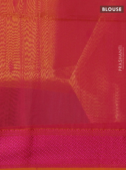 Maheshwari silk cotton saree yellow with thread woven buttas and thread woven border