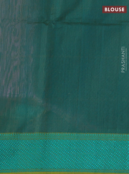 Maheshwari silk cotton saree dual shade of lavender and mustard yellow with thread woven buttas and thread woven border