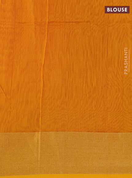 Maheshwari silk cotton saree pink and mustard yellow with thread & zari woven buttas and zari woven border