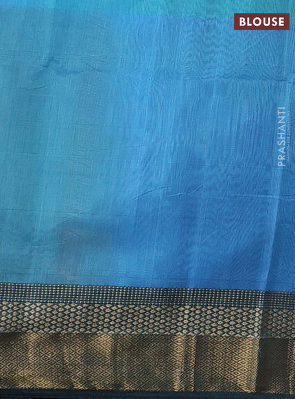 Maheshwari silk cotton saree cs blue with zari woven buttas and zari woven border