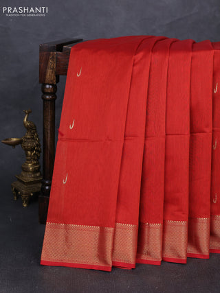 Maheshwari silk cotton saree maroon with zari woven muniya buttas and zari woven border