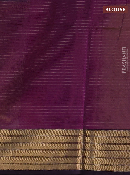Maheshwari silk cotton saree bottle green with allover zari checked pattern and zari woven border