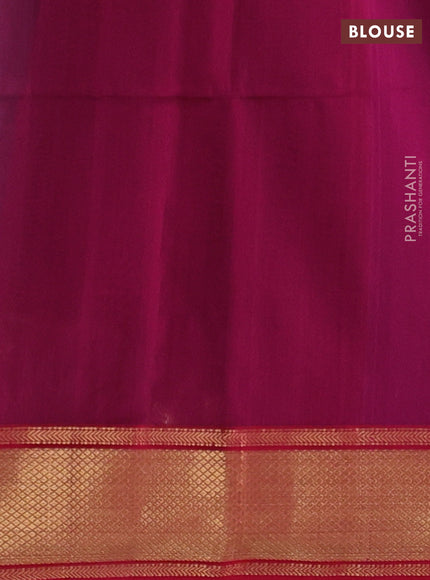 Maheshwari silk cotton saree peacock green and maroon with zari woven buttas and zari woven border