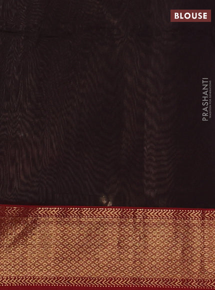 Maheshwari silk cotton saree beige and maroon with zari woven buttas and zari woven border