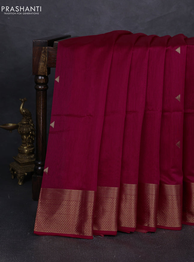 Maheshwari silk cotton saree pink with zari woven buttas and zari woven border