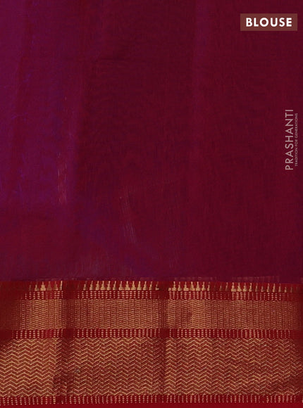 Maheshwari silk cotton saree violet and maroon with zari woven buttas and zari woven border