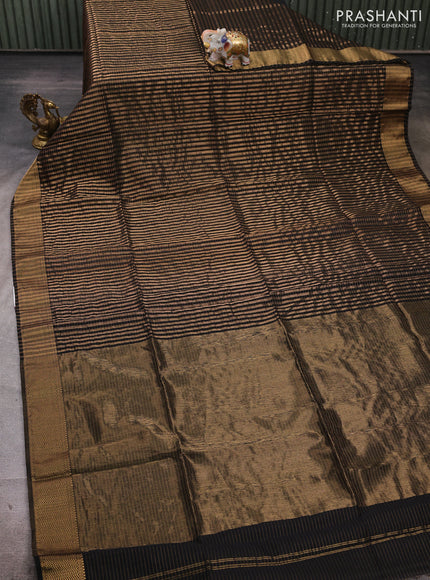 Maheshwari silk cotton saree black with allover zari checked pattern and zari woven border