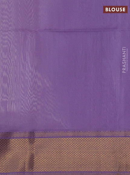 Maheshwari silk cotton saree off white and lavender with thread & zari woven buttas and zari woven border