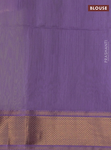 Maheshwari silk cotton saree fluorescent green and lavender with thread & zari woven buttas and zari woven border