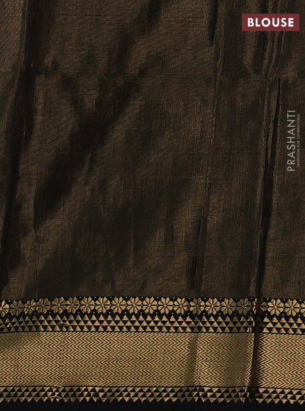 Maheshwari tissue silk cotton saree black with zari woven buttas and zari woven border