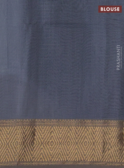 Maheshwari silk cotton saree grey with zari woven buttas and zari woven border