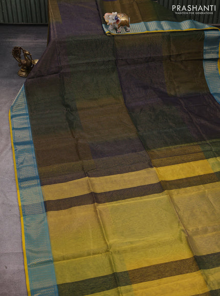 Maheshwari silk cotton saree muliti colour and mustard yellow with allover small zari checked pattern and zari woven border