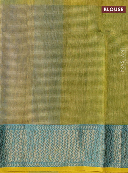 Maheshwari silk cotton saree muliti colour and mustard yellow with allover small zari checked pattern and zari woven border