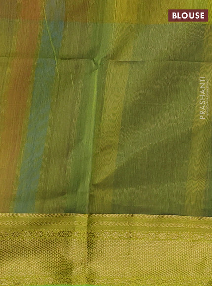 Maheshwari silk cotton saree magenta pink and light green with plain body and zari woven border