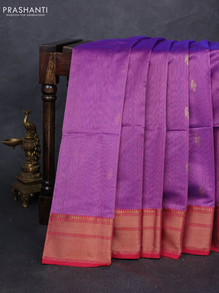 Maheshwari silk cotton saree purple and maroon with zari woven buttas and zari woven border