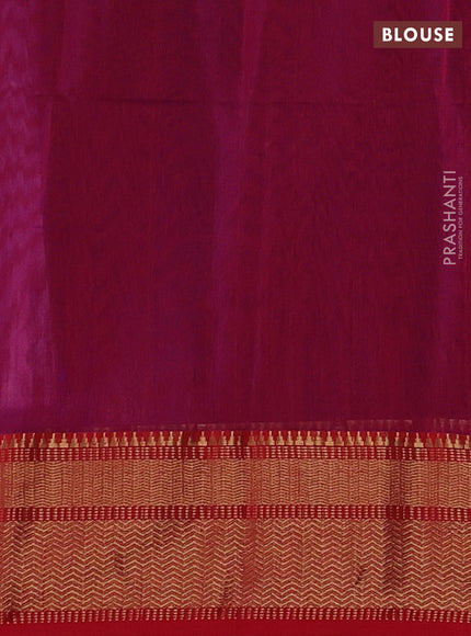 Maheshwari silk cotton saree purple and maroon with zari woven buttas and zari woven border