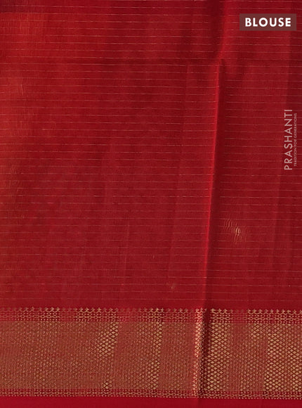 Maheshwari silk cotton saree maroon with allover zari checked pattern and zari woven border