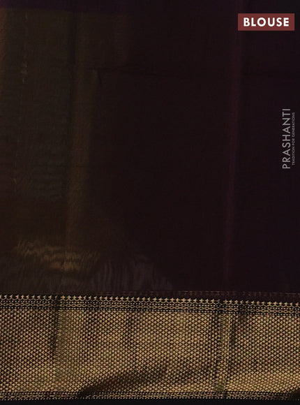 Maheshwari silk cotton saree black with zari weaves pattern and zari woven border