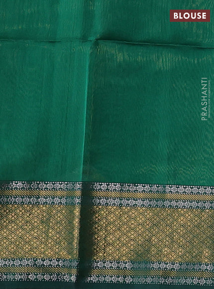 Maheshwari silk cotton saree green with allover zari woven buttas and zari woven border