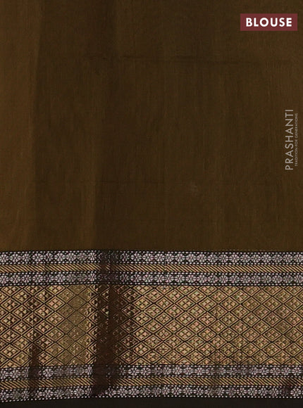 Maheshwari silk cotton saree mehendi green with allover zari woven buttas and zari woven border