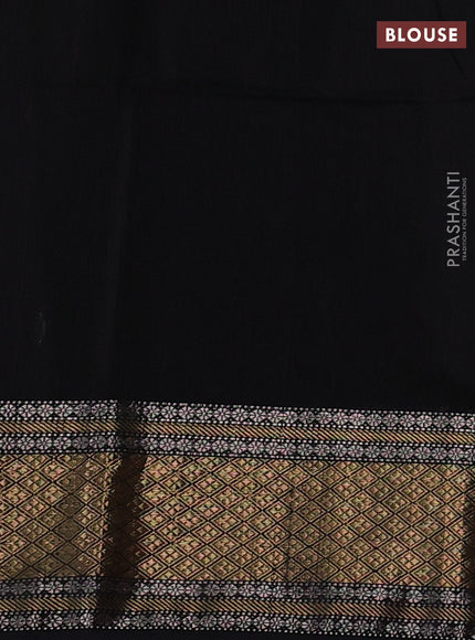 Maheshwari silk cotton saree black with allover zari woven buttas and zari woven border