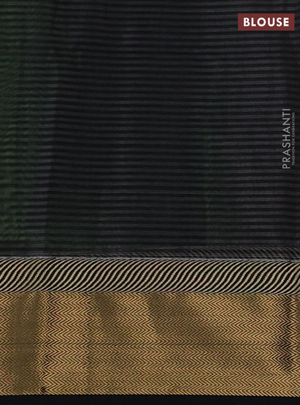 Maheshwari silk cotton saree green with allover zari woven buttas and zari woven border