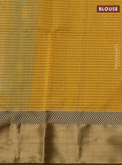 Maheshwari silk cotton saree peacock green with zari woven buttas and zari woven border