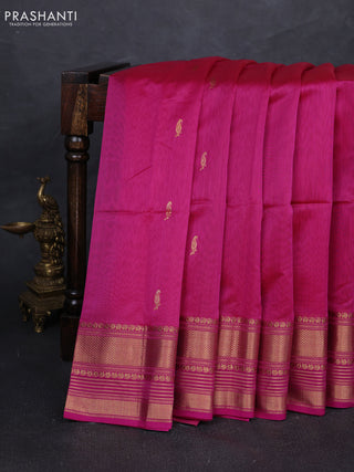 Maheshwari silk cotton saree pink with zari woven buttas and zari woven border
