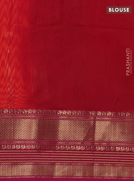 Maheshwari silk cotton saree orange and pink with zari woven buttas and zari woven border