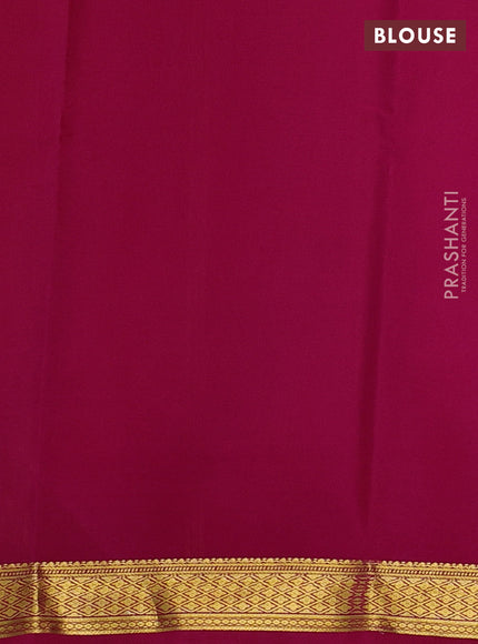 Pure mysore silk saree lotus pink and dark pink with plain body and zari woven border