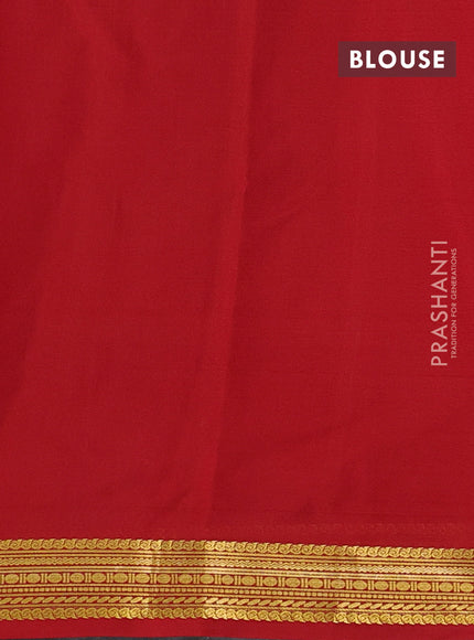 Pure mysore silk saree coffee brown and maroon with plain body and zari woven border