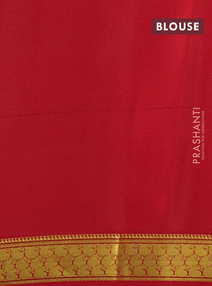 Pure mysore silk saree deep wine shade and maroon with plain body and zari woven border