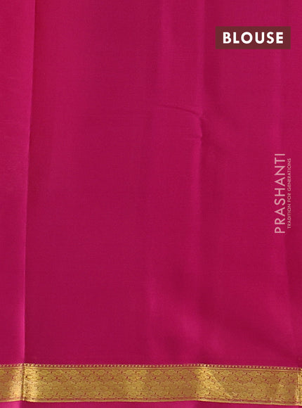 Pure mysore silk saree pastel pink and pink with plain body and zari woven border