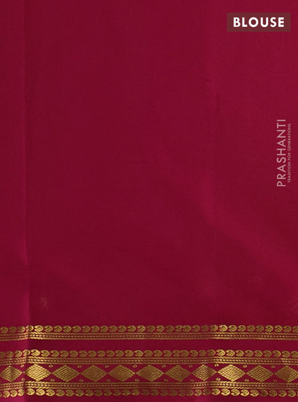 Pure mysore silk saree pista green and pink with plain body and zari woven border