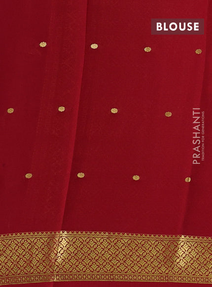 Pure mysore silk saree violet and maroon with allover zari woven buttas and small zari woven border