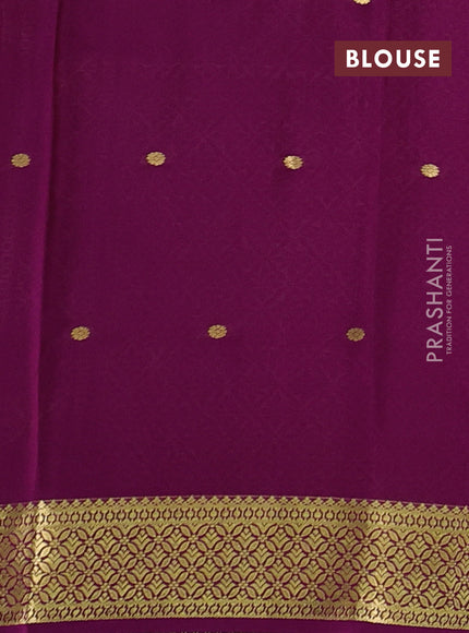 Pure mysore silk saree mauve pink and pink with allover zari woven buttas and small zari woven border
