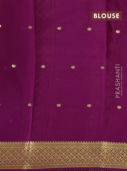 Pure mysore silk saree mustard yellow and pink with allover zari woven buttas and small zari woven border