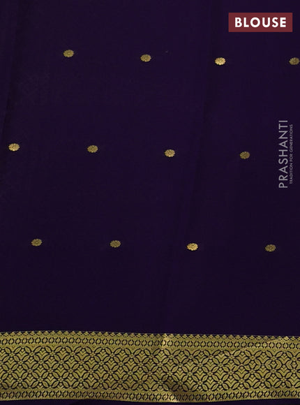 Pure mysore silk saree pink and violet with allover zari woven buttas and small zari woven border