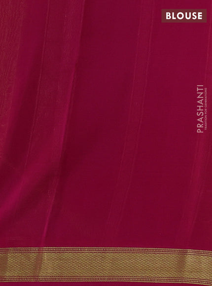 Pure mysore silk saree light green and pink with allover zari checked pattern and small zari woven border