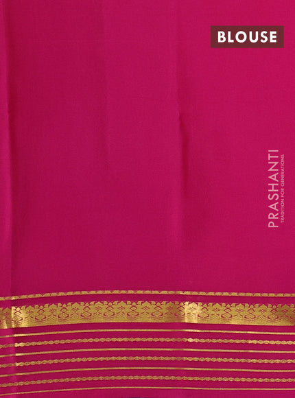 Pure mysore silk saree orange and pink with plain body and zari woven border