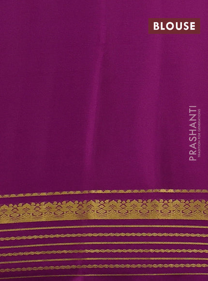 Pure mysore silk saree pastel purple and purple with plain body and zari woven border