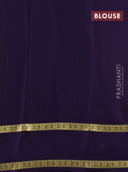 Pure mysore silk saree pink and violet with allover zari checked pattern and rettapet zari woven border