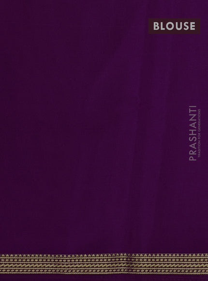 Pure mysore silk saree magenta pink with zari woven buttas and zari woven simple border
