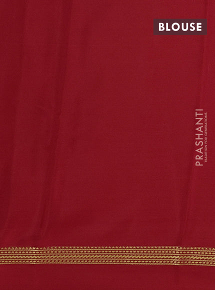 Pure mysore silk saree red with zari woven buttas and zari woven simple border