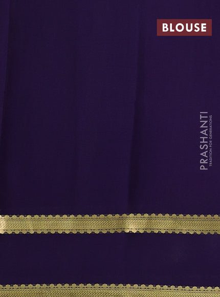 Pure mysore silk saree tomato pink and navy blue with allover zari checked pattern and rettapet zari woven border