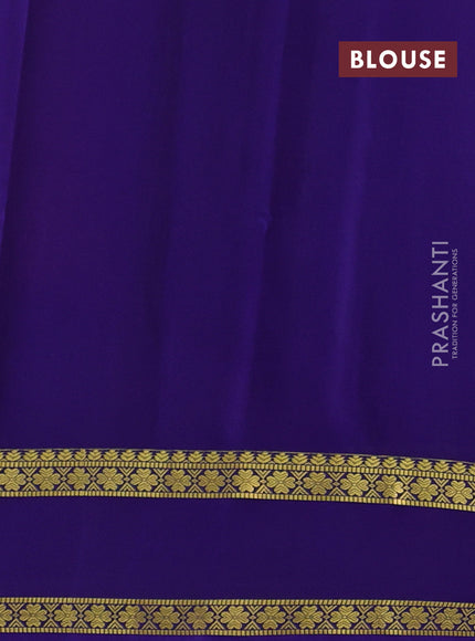 Pure mysore silk saree peach pink and violet with allover zari checked pattern and rettapet zari woven border