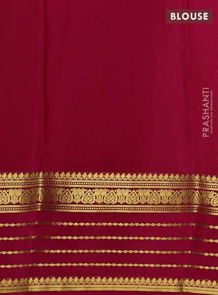 Pure mysore silk saree beige and pink with plain body and zari woven border