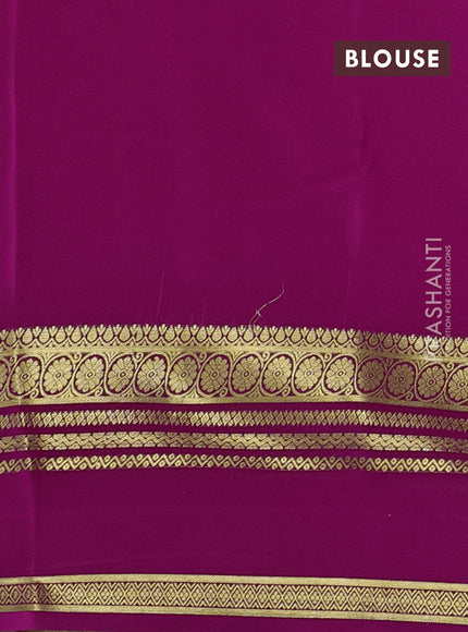 Pure mysore silk saree pink with plain body and rettapet zari woven border