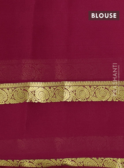 Pure mysore silk saree tomato pink with plain body and rettapet zari woven border