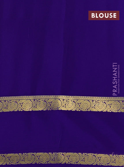Pure mysore silk saree royal blue with zari woven buttas and rettapet zari woven border